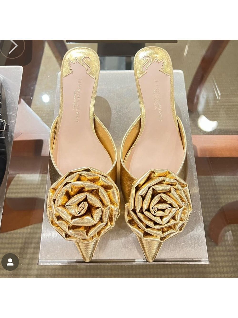 NWOB $129 Antonio Melani x Jennifer Sumko Jensy Metallic Flower Dress Mules - Picture 2 of 10